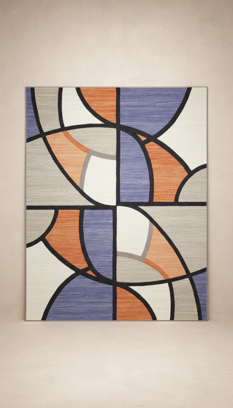 Vibrant abstract-patterned area rug
